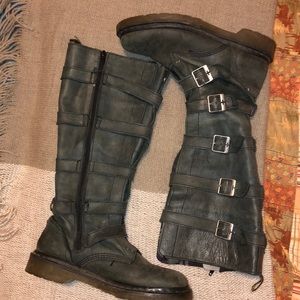 Dr Martens Knee High Buckle Boots